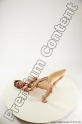 Nude Gymnastic poses Woman White Slim long blond Multi angle poses Pinup